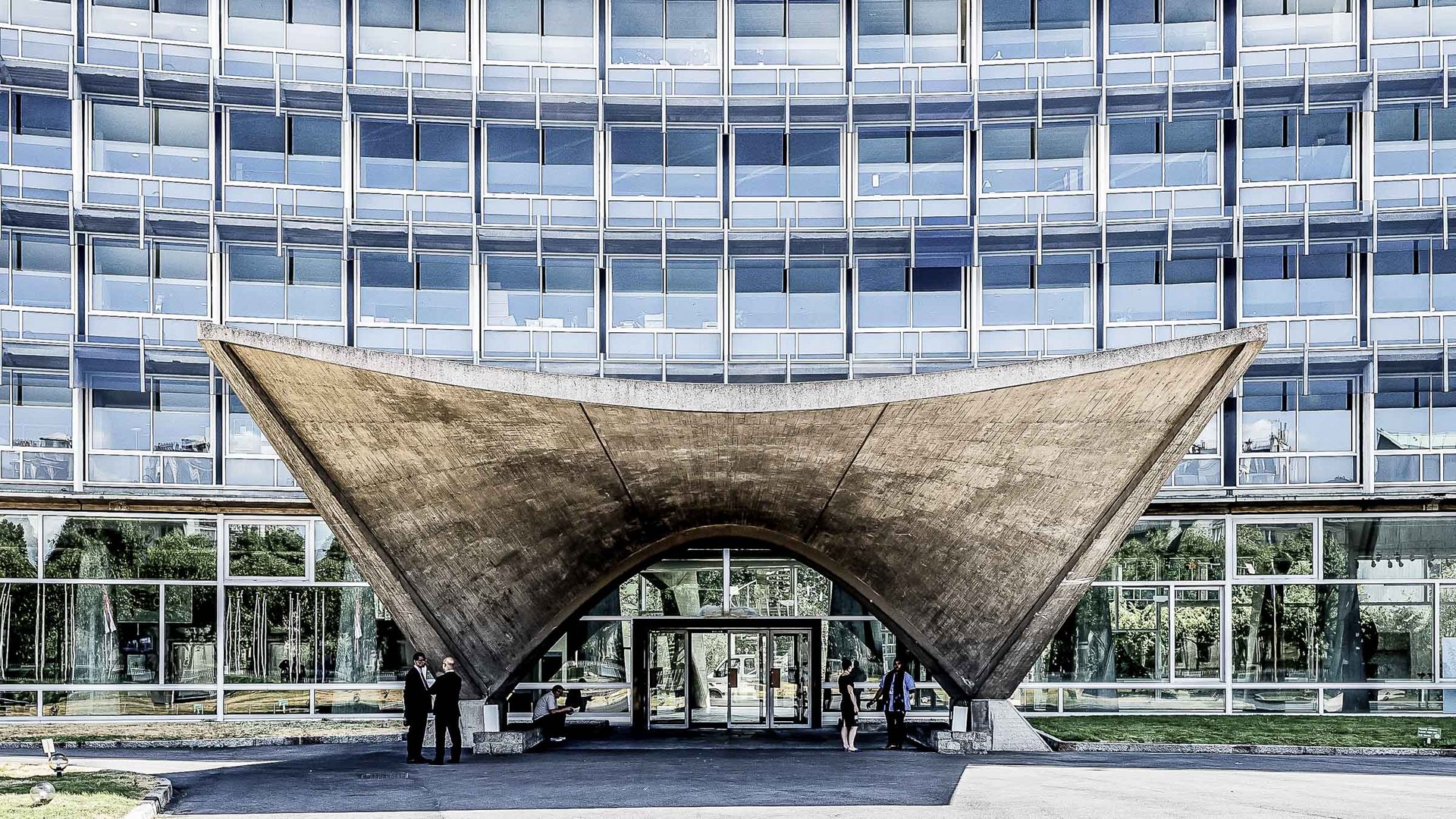 Haupteingang der Unesco in Paris